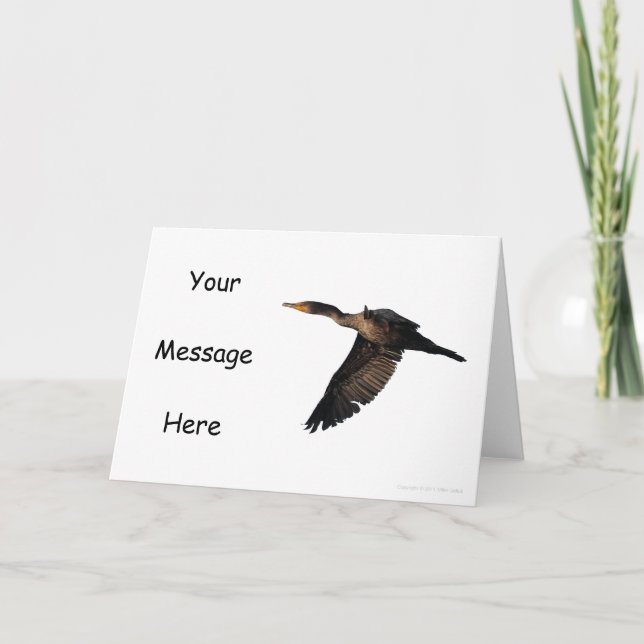 Customisable Flying Cormorant 1 Greeting Card (Front)