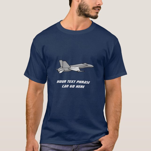 Customisable Flying F18 Hornet Aeroplane Pilot T-Shirt (Front)