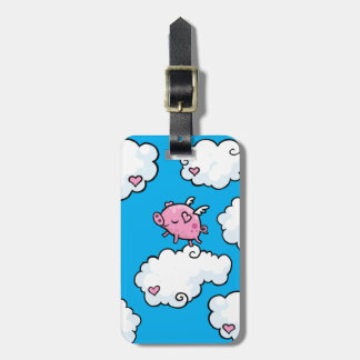 customisable Flying pig luggage tag
