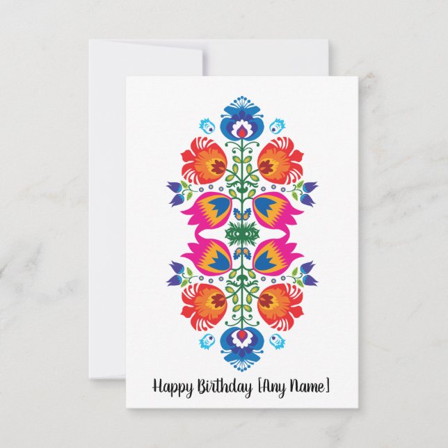 Customisable Folklore Happy Birthday Card (Front)