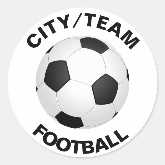 Customisable Football Editable Text Classic Round Sticker (Front)