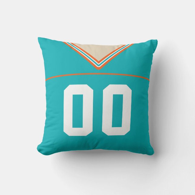 Customisable Football LAX Teal Jersey Template Cushion (Front)