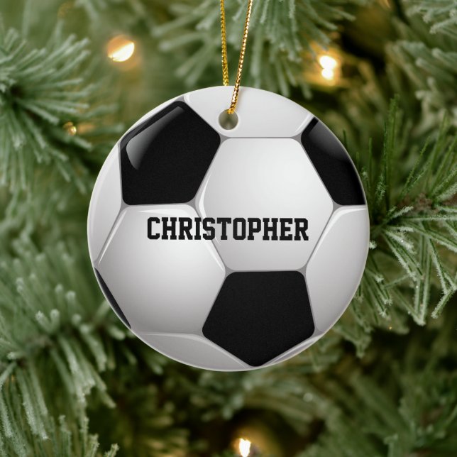 Customisable Football Soccer Ball Ceramic Tree Decoration (Tree)