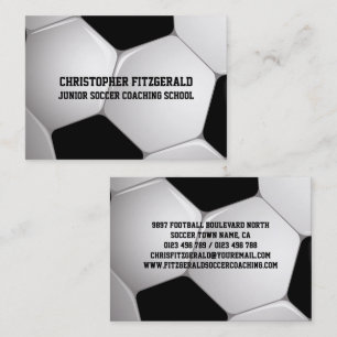 Customisable Football Soccer Ball Coaching Business Card