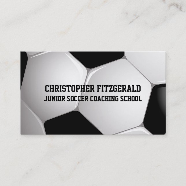 Customisable Football Soccer Ball Coaching Business Card (Front)