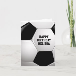 Customisable Football Soccer Ball Happy Birthday Card