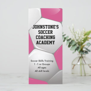 Customisable Football Soccer Ball Pink and White