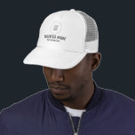 Customisable For Him & Her White Sports Baseball Trucker Hat<br><div class="desc">Custom Add Upload Business Company Logo Here Personalised Template Men's & Women's Baseball & Trucker Hat.</div>