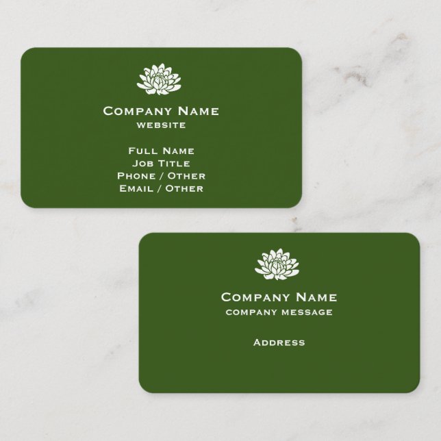 Customisable Forest Green Business Card (Front/Back)