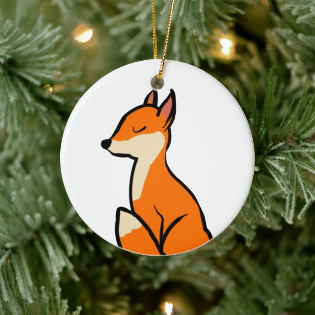 Customisable Fox Ceramic Tree Decoration (Tree)