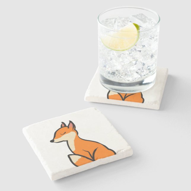 Customisable Fox Stone Coaster (Side)