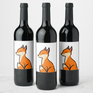 Customisable Fox Wine Label