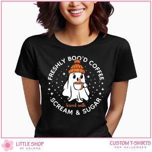 Customisable Freshly Brewed Coffee Ghost Halloween T-Shirt