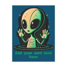 Customisable Friendly Alien Kids Postcard