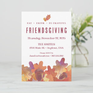 Customisable Friendsgiving Thanksgiving Autumn  Invitation