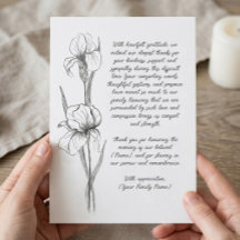 Customisable Funeral Thank You Card