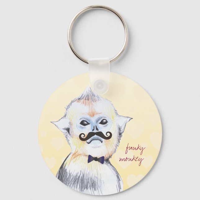 Customisable: Funky monkey Key Ring (Front)
