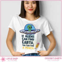 Customisable Funny Alien in Flying Saucer Teacher