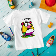 Customisable Funny and Colourful Pig Kids T-Shirt