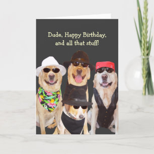 Customisable Funny Birthday Labs & cattle dog. Card