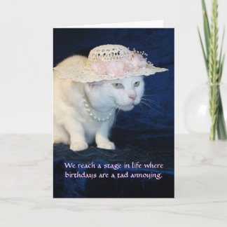 Customisable Funny Cat Birthday for Older Woman Card