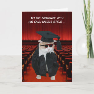 Customisable Funny Cat Graduate Card