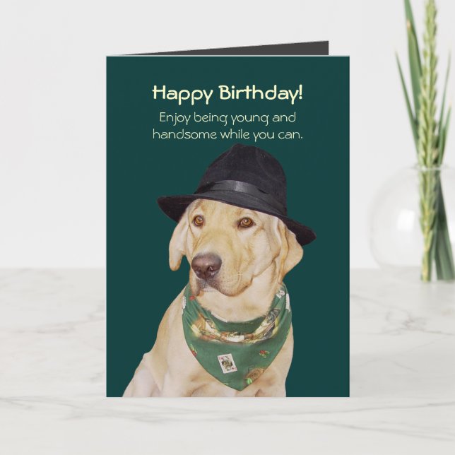 Customisable Funny Dog/Lab Card for Guy (Front)