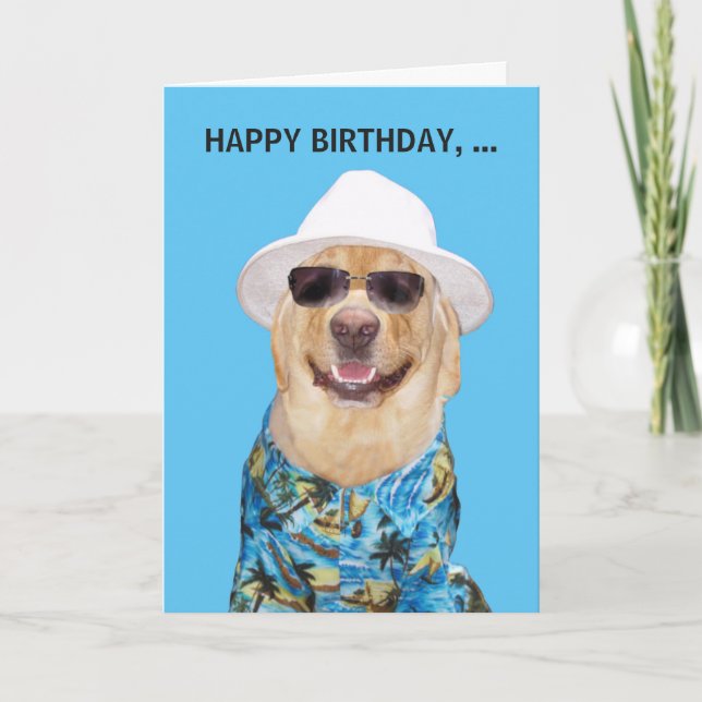 Customisable Funny Dog/Lab Card for Guy (Front)