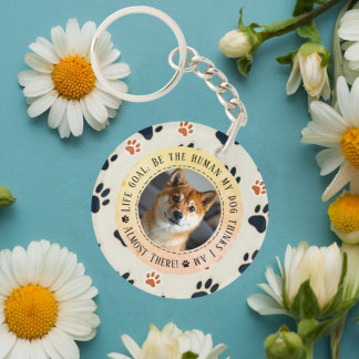 Customisable Funny Dog Lover Gift - Life Goal Key Ring