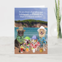 Customisable Funny Dogs Tropical Paradise Birthday