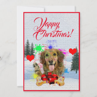 Customisable Funny Golden Retriever Dog Xmas Card