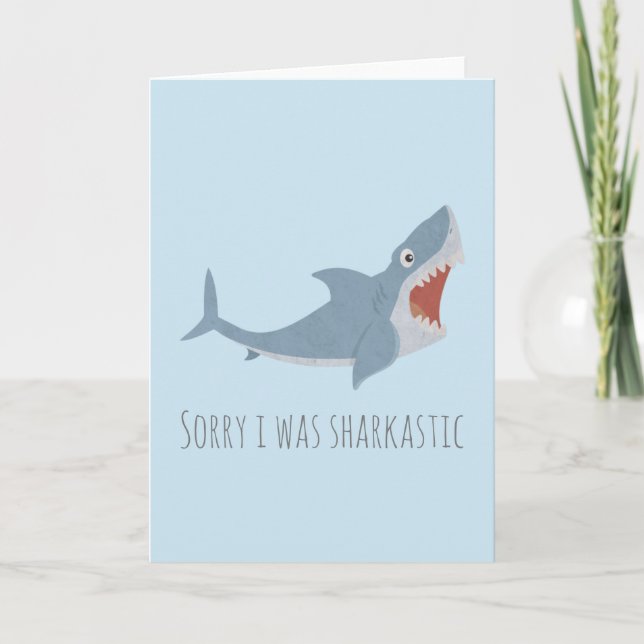 Customisable  Funny Great White Shark Note Card (Front)