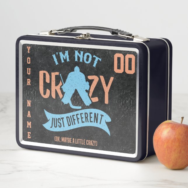 Customisable Funny Hockey Goalie Lunch Box (In Situ)