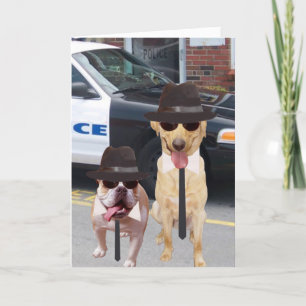 Customisable Funny Lab and Bull Dog Card