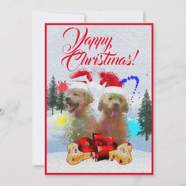 Customisable Funny Labrador Yappy Christmas Card (Front)