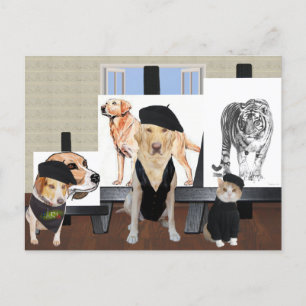 Customisable Funny Pet Art Class Postcard
