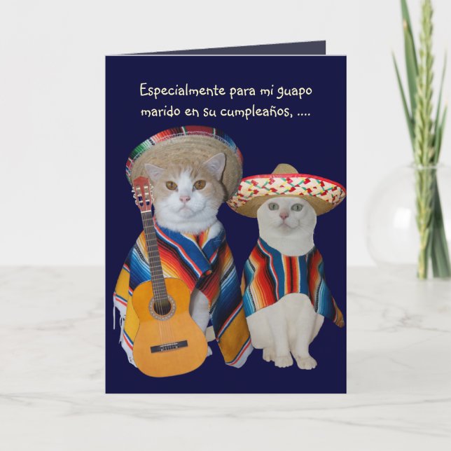 Customisable Funny Spanish Birthday for Spouse Card (Front)