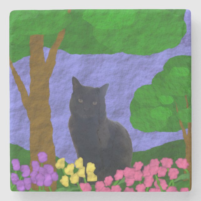 Customisable Garden Stone Coaster (Front)