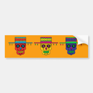 Customisable Gaucho Sugar Skull Bumper Sticker