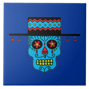 Customisable Gaucho Sugar Skull Tile