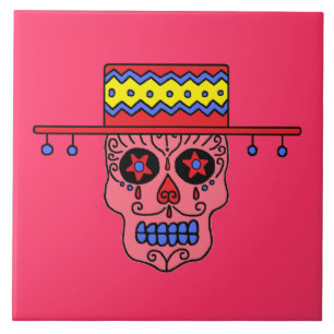 Customisable Gaucho Sugar Skull Tile