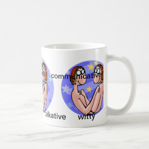Customisable Gemini traits with Cute Cartoon Twins Coffee Mug