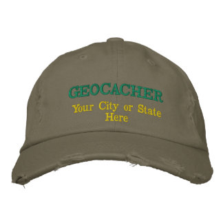 Customisable Geocacher's City or State Embroidered Hat