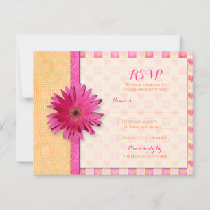 Customisable Gerbera Daisy Response Card