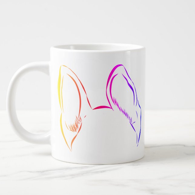 Customisable German Shepard Ears Jumbo Coffee Mug (Left)