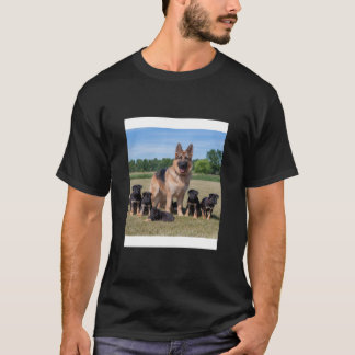 Customisable German Shepherd with Adorable Puppies T-Shirt