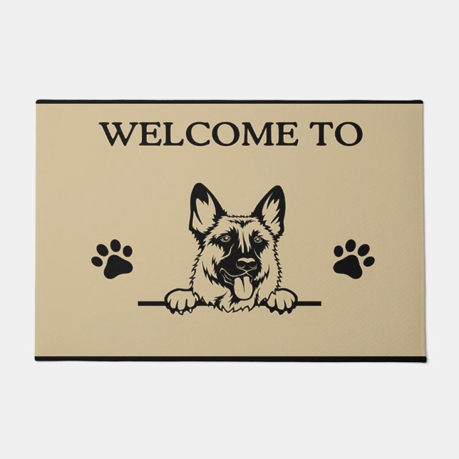 Customisable German Shepherds Welcome Mat (Front)
