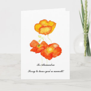 Customisable Get Well Card - Iceland Poppies