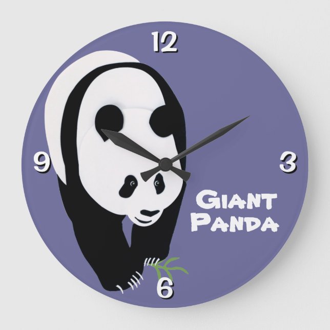 Customisable Giant Panda Bear Large Clock (Front)