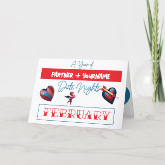 Customisable gift card for a February date night